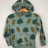 Size 7-8: Mini Boden Green Leaves Hoodie