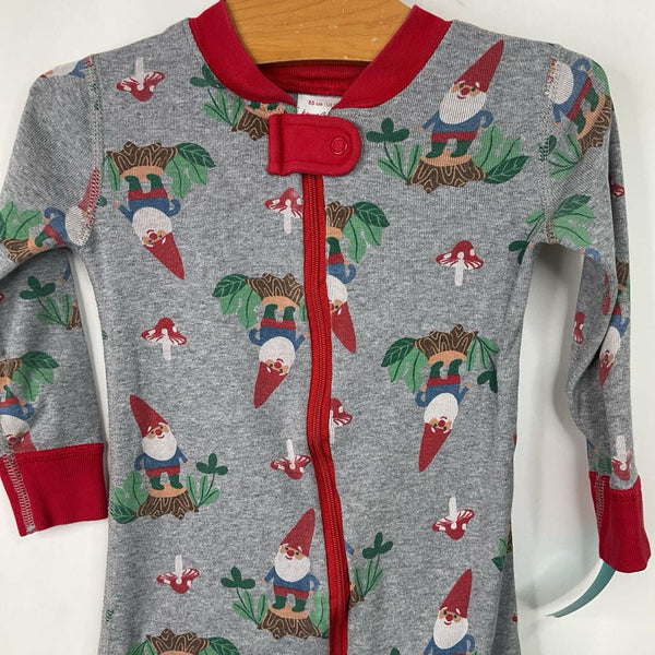 Size 2 (85): Hanna Andersson Grey Gnome Print 1pc PJs