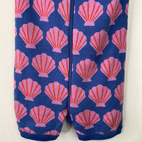 Size 18-24m (80): Hanna Andersson Blue/Pink Clam Print 1pc Shorty PJs