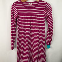 Size 10 (140): Hanna Andersson Pink/White Striped Long Sleeve Dress