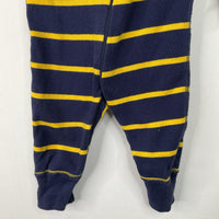 Size 0-3m (50): Hanna Andersson Blue/Yellow Striped 1pc PJs