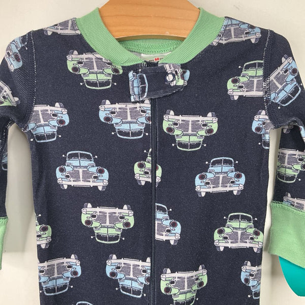 Size 6-9m (60): Hanna Andersson Blue Car Print 1pc PJs