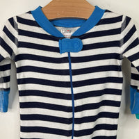 Size 0-3m (50): Hanna Andersson Blue/White Striped 1pc PJs