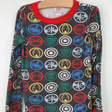 Size 8 (130): Hanna Andersson Brown/Avengers 2pc PJs