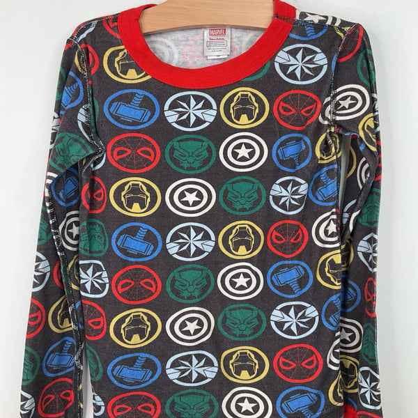 Size 8 (130): Hanna Andersson Brown/Avengers 2pc PJs