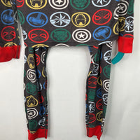 Size 8 (130): Hanna Andersson Brown/Avengers 2pc PJs