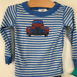 Size 18-24m (80): Hanna Andersson Blue Striped/Car Print 2pc PJs