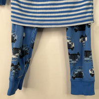 Size 18-24m (80): Hanna Andersson Blue Striped/Car Print 2pc PJs