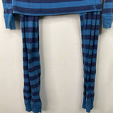 Size 8 (130): Hanna Andersson Blue Striped 2pc PJs