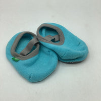 Size 8-24m: Baby Shocks Blue Slip-On Slipper Socks -NEW