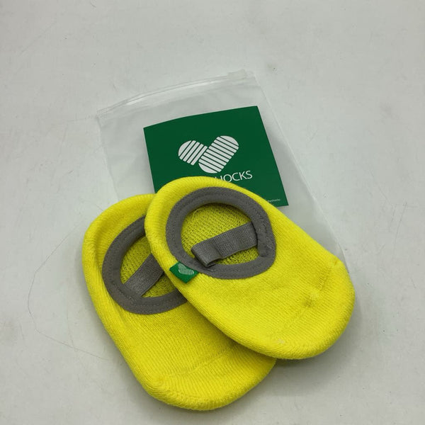 Size 8-24m: Baby Shocks Yellow Slip-On Slipper Socks -NEW