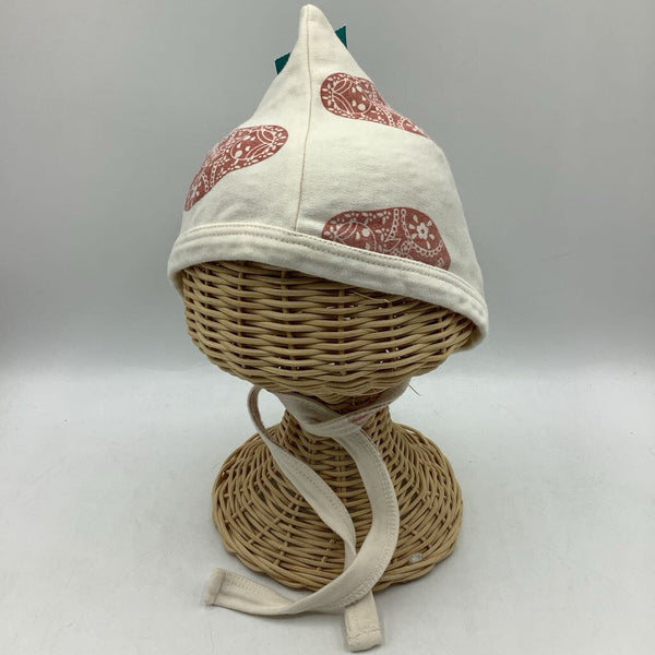 3-6m: Kate Quinn Creme Brown Nesting Doll Print Baby Hat