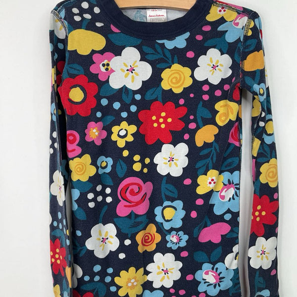 Size 8 (130): Hanna Andersson Navy/Multicolor Floral 2PC PJs
