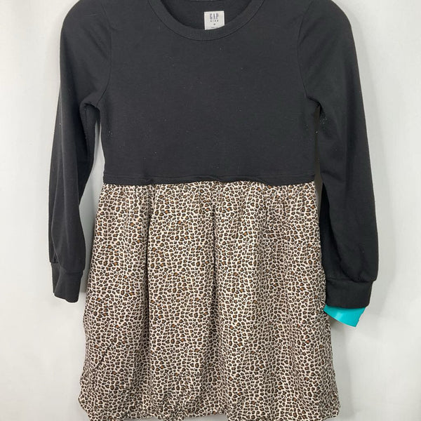 Size 8: Gap Black/Brown Leopard Print Long Sleeve Dress