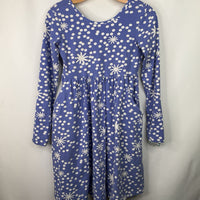 Size 12 (150): Hanna Andersson Blue/White Snowflake Long Sleeve Dress