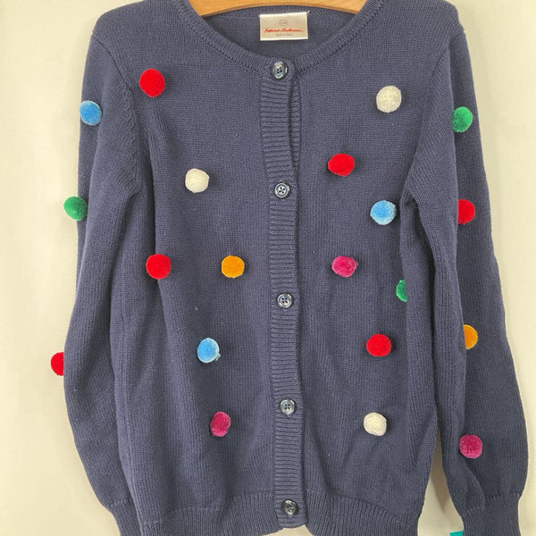 Sze 6-7 (120): Hanna Andersson Blue/Colorful Balls Knitted Button-Up Cardigan