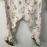 Size 0-3m: Cloud Island White/Pink & Green Floral 1pc Footy PJs