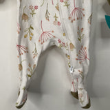 Size NB: Cloud Island White/Pink & Green Floral 1pc Footy PJs