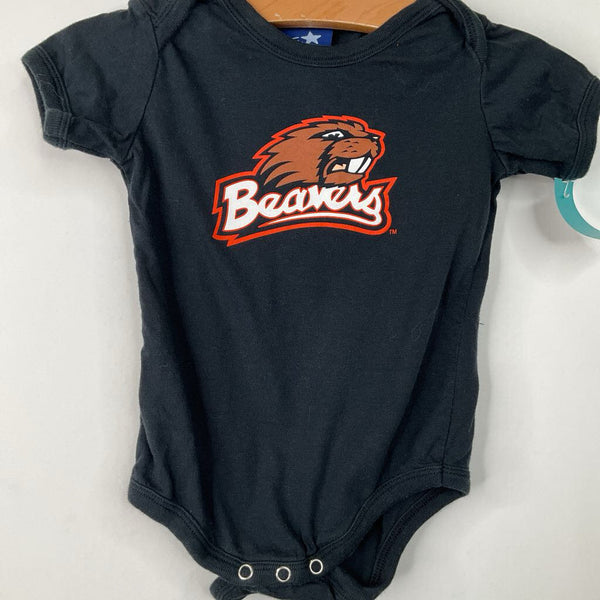 Size 18m: Red Oak Black Beavers Onesie