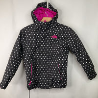 Size 7-8: The North Face Black/White Polka Dot Winter Coat