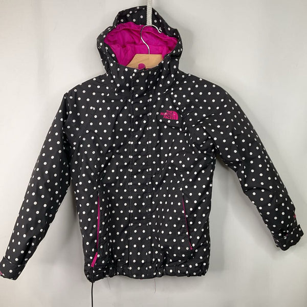 Size 7-8: The North Face Black/White Polka Dot Winter Coat