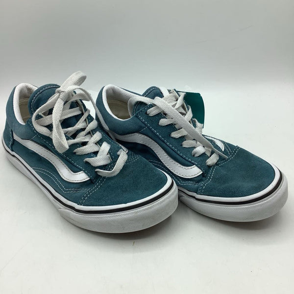 Size 3Y: Vans Teal/White Lace-Up Sneakers