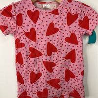 Size 10 (130): Hanna Andersson Pink/Red Heart T-Shirt
