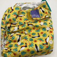 Size O/S: Bambino Mio Yellow Tucan Print Adjustable Velcro Strap Diaper