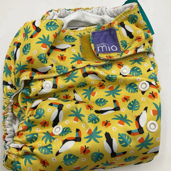 Size O/S: Bambino Mio Yellow Tucan Print Adjustable Velcro Strap Diaper