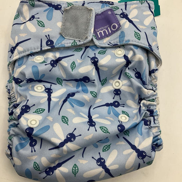 Size O/S: Bambino Mio Blue Dragonfly Print Adjustable Velcro Strap Diaper