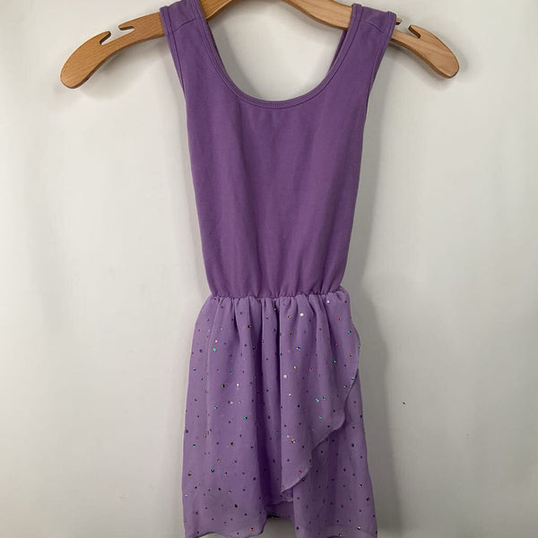 Size 12: Purple Bedazzled tank Leotard w/Skirt