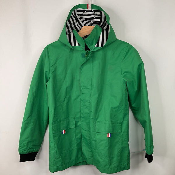 Size 12: Hiheart Green Zip-Up Velcro Lined Rain Jacket