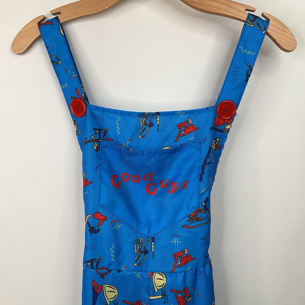 Size M: Good Guys Blue Red Overall Costume