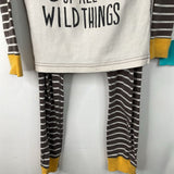 Size 5 (110): Hanna Andersson White Brown Where Things 2pc Pjs