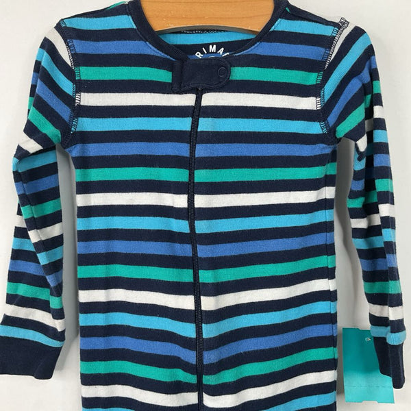 Size 18-24m: Primary Blue White Striped 1pc Pjs