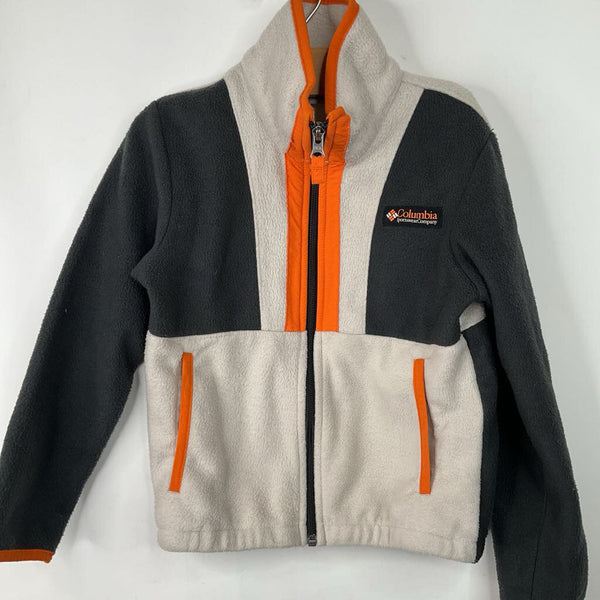 Size 6-7: Columbia Grey/Orange/Creme Zip-Up Fleece Coat
