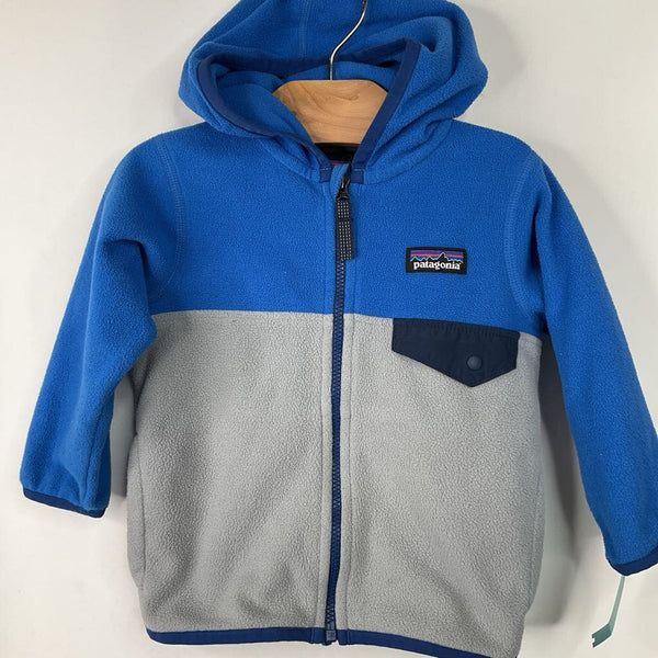 Size 6-12m: Patagonia Blue/Grey Zip-Up Fleece Hoodie