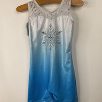 Size 4-5: Blue/White Shimmery Short Leotard