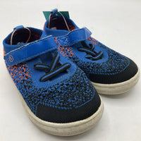 Size 6: Stride Rite Blue/Orange Velcro Shoes