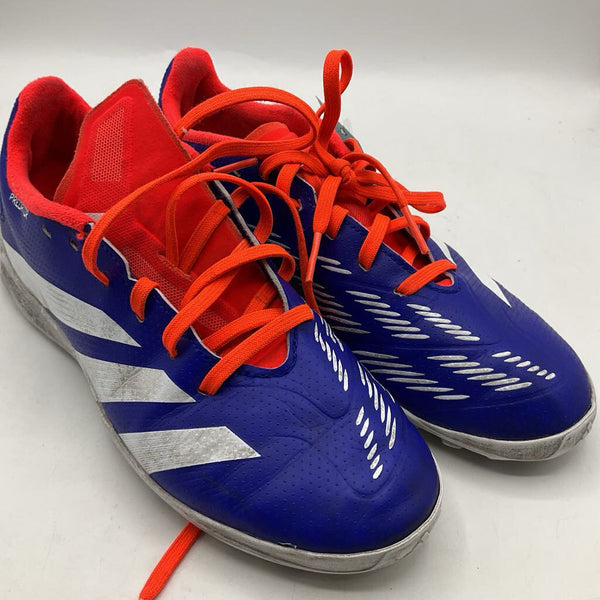 Size 5.5Y: Adidas Blue/Orange Lace-Up Indoor Soccer Cleats