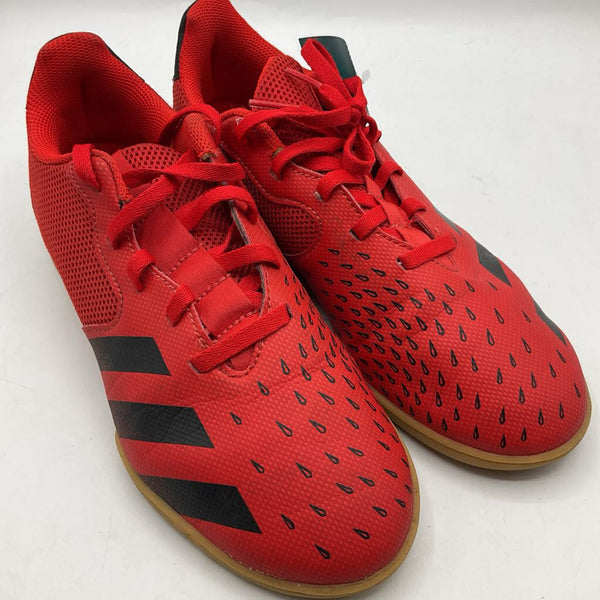 Size 5.5Y: Adidas Red/Black Lace-Up Indoor Soccer Cleats