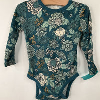 Size 9m: H&M: Teal Floral Long Sleeve Onesie