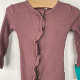Size 0-3m: Spearmint Love Pink Waffle Textured 1pc Footy PJs
