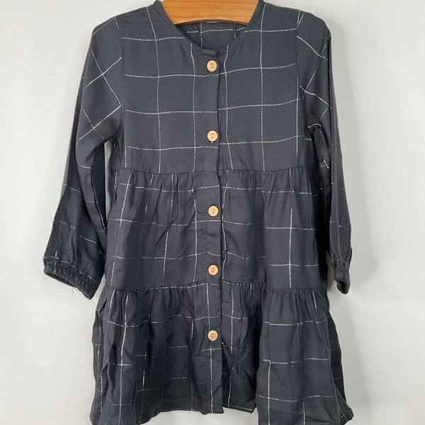 Size 12m: H&M: Black/Silver Long Sleeve Dress-NEW W/Tag