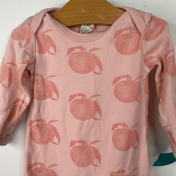 Size 3-6m: Kate Quinn Pink Apple Print 1pc Footy PJs
