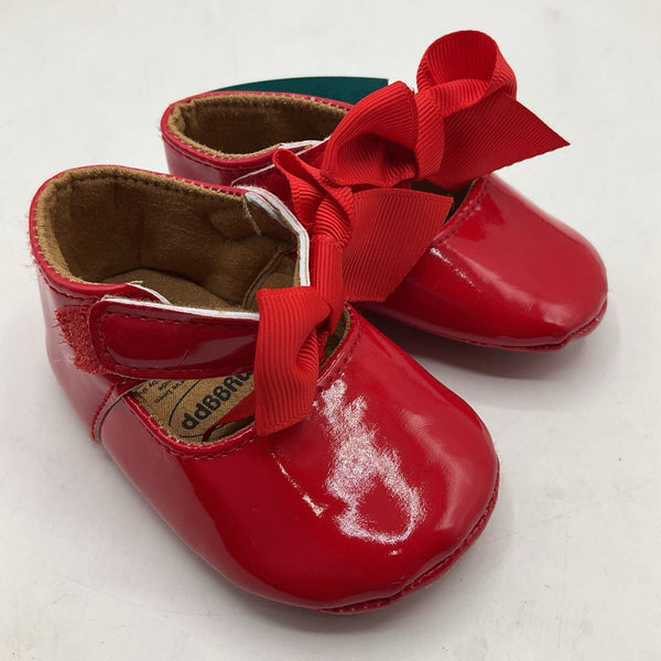 Size 0-3m: Myggpp Red Soft Sole Velcro Mary Janes