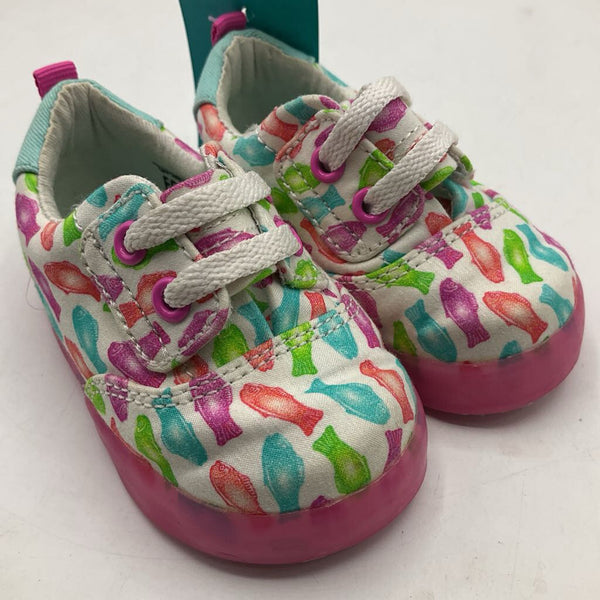 Size 2m: Sperry Colorful Fish Velcro Sneakers