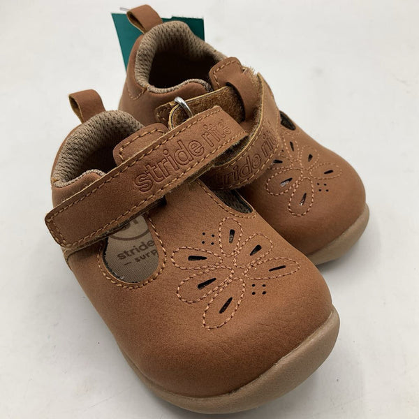 Size 3m: Stride Rite Brown Velcro Strap Mary Janes