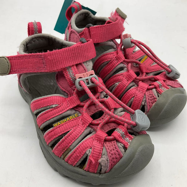 Size 8: Keen Pink/Grey Toggle/Velcro Strap Sandals