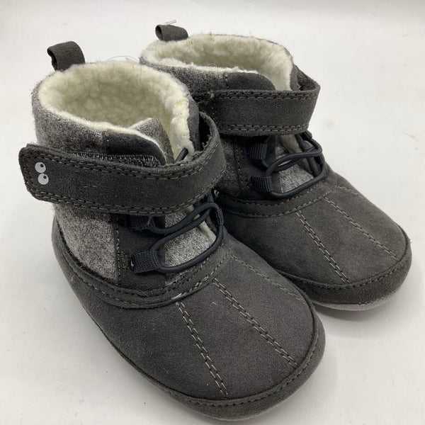 Size 12-18m: Stride Rite Grey Soft Sole Velcro Strap Baby Booties